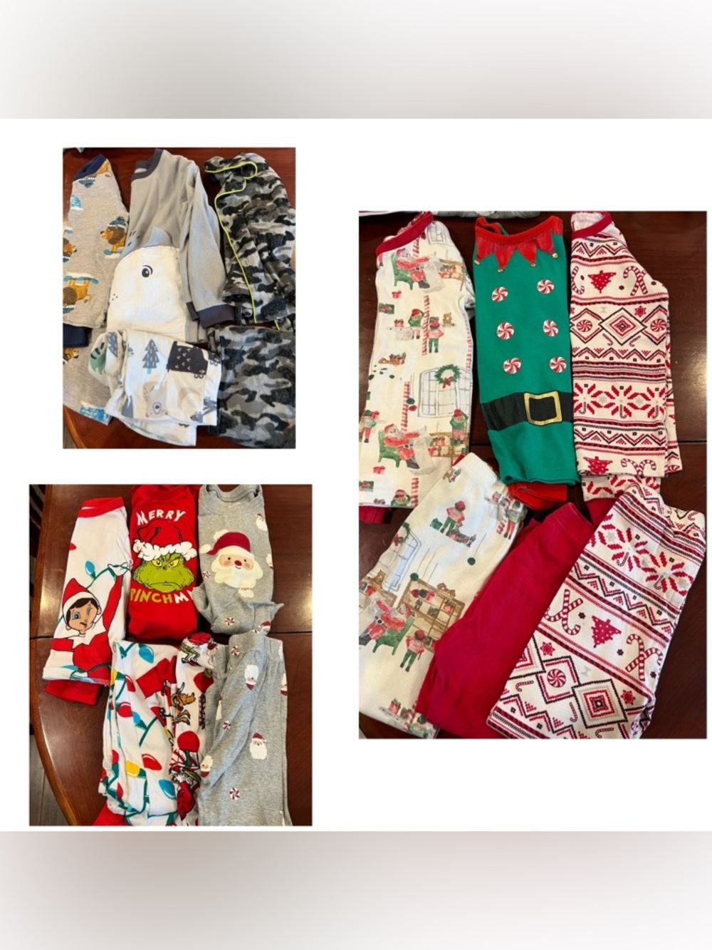 Lot of 5T pajamas including holiday, Christmas, grinch - 9 pairs
